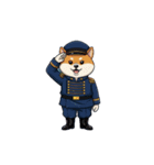 【敬礼する犬】（個別スタンプ：4）