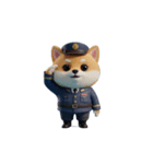 【敬礼する犬】（個別スタンプ：5）
