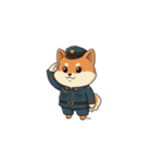【敬礼する犬】（個別スタンプ：6）