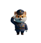 【敬礼する犬】（個別スタンプ：7）