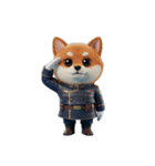 【敬礼する犬】（個別スタンプ：8）