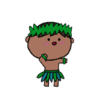 フラダンス 男の子 ハワイ 夏1（個別スタンプ：4）