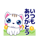 ずっと使える心優しいきづかい青い目の猫（個別スタンプ：2）