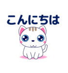 ずっと使える心優しいきづかい青い目の猫（個別スタンプ：14）