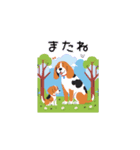 可愛いビーグル犬のご挨拶スタンプ（個別スタンプ：3）