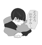 モノクロ系男子。（個別スタンプ：6）
