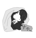 モノクロ系男子。（個別スタンプ：7）