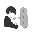 モノクロ系男子。（個別スタンプ：17）