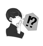 モノクロ系男子。（個別スタンプ：39）