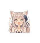 表情豊かな狐少女スタンプ（個別スタンプ：1）