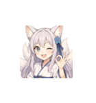 表情豊かな狐少女スタンプ（個別スタンプ：5）