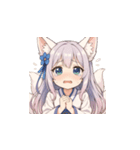 表情豊かな狐少女スタンプ（個別スタンプ：8）