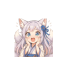 表情豊かな狐少女スタンプ（個別スタンプ：11）