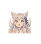 表情豊かな狐少女スタンプ（個別スタンプ：16）
