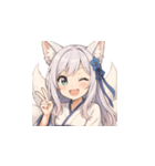 表情豊かな狐少女スタンプ（個別スタンプ：19）