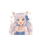 表情豊かな狐少女スタンプ（個別スタンプ：23）