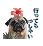 飛び出す★夏を感じる・パグ犬【夏、海】（個別スタンプ：20）