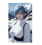 超唯美雪地メイド写真（個別スタンプ：1）