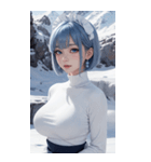 超唯美雪地メイド写真（個別スタンプ：4）