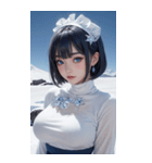 超唯美雪地メイド写真（個別スタンプ：9）
