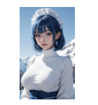 超唯美雪地メイド写真（個別スタンプ：11）