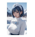 超唯美雪地メイド写真（個別スタンプ：13）