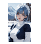 超唯美雪地メイド写真（個別スタンプ：15）