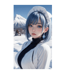 超唯美雪地メイド写真（個別スタンプ：16）
