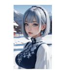 超唯美雪地メイド写真（個別スタンプ：17）
