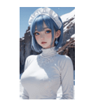 超唯美雪地メイド写真（個別スタンプ：21）