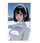 超唯美雪地メイド写真（個別スタンプ：22）