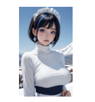 超唯美雪地メイド写真（個別スタンプ：23）