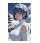 超唯美雪地メイド写真（個別スタンプ：24）