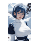 超唯美雪地メイド写真（個別スタンプ：26）