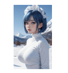 超唯美雪地メイド写真（個別スタンプ：27）