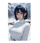 超唯美雪地メイド写真（個別スタンプ：28）