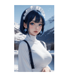 超唯美雪地メイド写真（個別スタンプ：29）