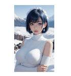 超唯美雪地メイド写真（個別スタンプ：32）