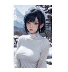 超唯美雪地メイド写真（個別スタンプ：33）