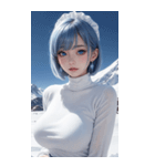 超唯美雪地メイド写真（個別スタンプ：34）