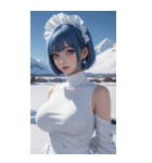 超唯美雪地メイド写真（個別スタンプ：36）