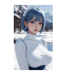 超唯美雪地メイド写真（個別スタンプ：39）