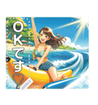 夏だバナナボートお姉さん♡イラスト風（個別スタンプ：1）