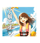 夏だバナナボートお姉さん♡イラスト風（個別スタンプ：3）