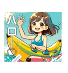 夏だバナナボートお姉さん♡イラスト風（個別スタンプ：5）