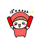 推し活ちゃん ～赤色シンプル編～（個別スタンプ：3）