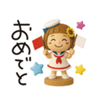 はな子✿3Dちびドールver.（夏）（個別スタンプ：14）