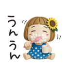 はな子✿3Dちびドールver.（夏）（個別スタンプ：18）