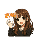 ゆるっと女子の毎日スタンプ（個別スタンプ：1）