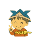 端午の節句(かぶとを被った少年)（個別スタンプ：3）